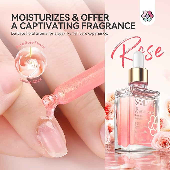 SAVILAND Cuticle Oil Vitamin E: 40ml Rosehip Nail Growth Oil Jojoba Mineral Nail Oil Plant-based Cuticle Oil For Nail Ultra Nourishing Repair Nail Strengthener For Thin Weak Damaged Nails