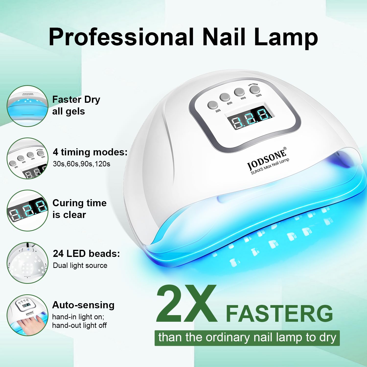 JODSONE 32 Colors Jelly Gel Nail Polish Kit with U V Light Crystal Transparent Classic Color 4 Functional Gel for All Seasons