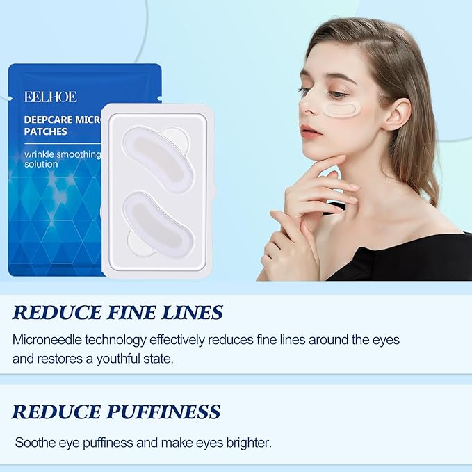 Malora Microglow Eye Patches, Malora Eye Patch, Deep Moisturize Microglow Patches, for Wrinkles, Dark Circles and Puffiness Wrinkle Eye Bags