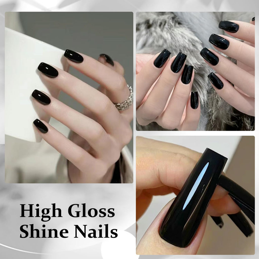 Major Dijit Quick Dry Nail Polish 12ml/0.41fl oz Black Regular Nail Lacquer Fast Drying & Long Lasting Nail Polish Nail Art Effect for Nail Salon