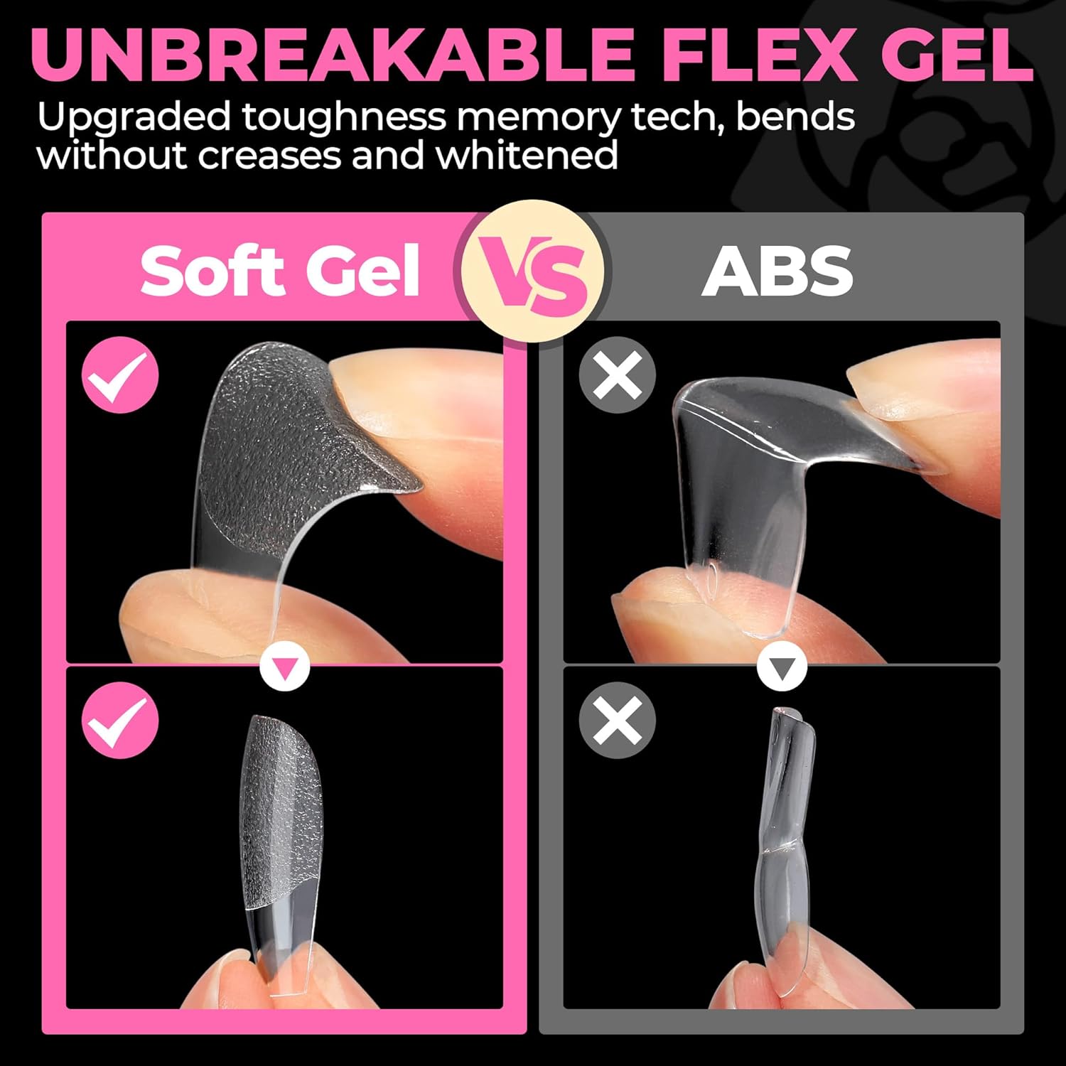 UNA GELLA Short Coffin Nails Tips, 504pcs No c Curve short Coffin Gel Press On Nails Pre Etched For Women Acrylic Nail Extension Full Cover Home Salon 12 Sizes