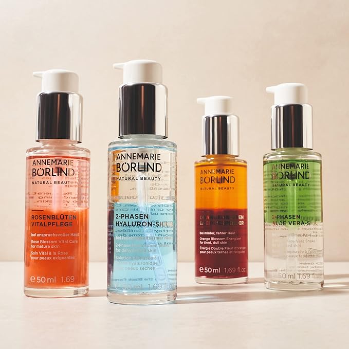 ANNEMARIE BÖRLIND - 2 Phase Aloe Vera Shake - Hyaluronic Acid + Aloe Vera + Black Currant Seed Oil For Soothed Skin - Soothing, Relaxing, Nourishing - 50ml