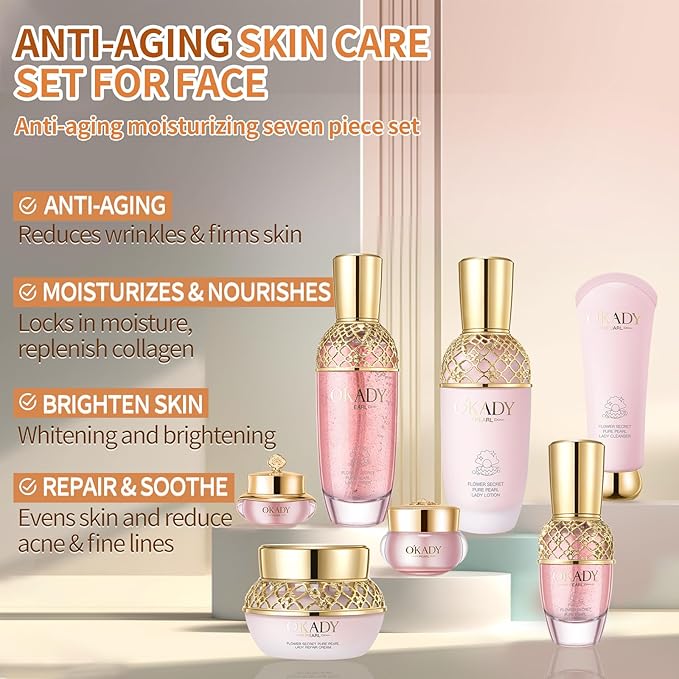 7-In-1 Anti-Aging Skin Care Set For Women Skincare Set Gift Set Birthday Gift Mother's Day Gift Valentine's Day Gift
