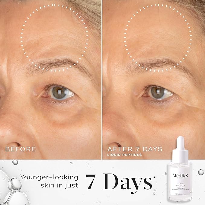 Medik8 Serum Tonic Duo - Liquid Peptides - Gentle, Cleansing Exfoliant Toner - Smoothing, Firming Multi Peptide Serum - 2 pc