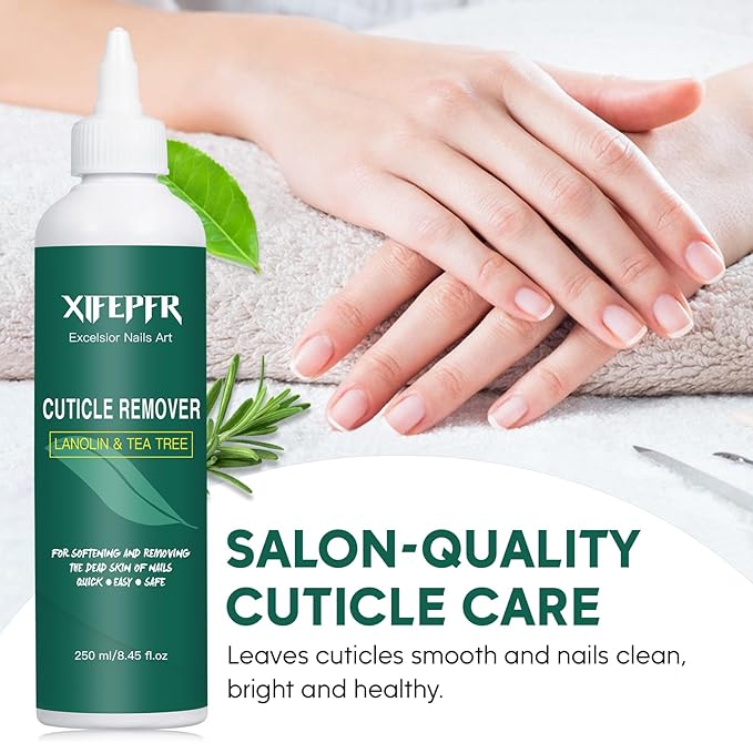 Cuticle Remover, 8.45 FL OZ Cuticle Softener, Instant Cuticle Remover Liquid, Salon Quality Cuticle Cream Professional Nail Care, Removes Cuticles in Seconds, Rosemary Scent, Gifts for Women