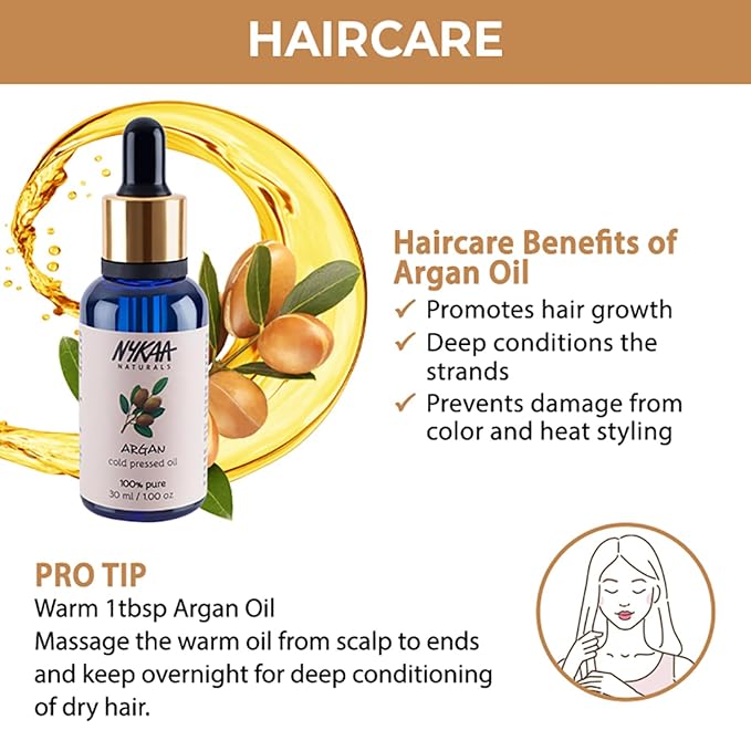 Nykaa Naturals 100 Percent Pure Cold Pressed - Argan for Women - 1 oz Oil