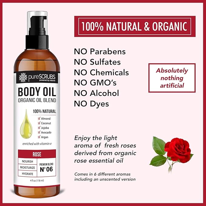 pureSCRUBS Rose Body Scrub + Rose Body Oil Bundle