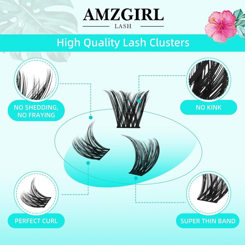 Lash Clusters Wet Look 168Pcs Eyelash Cluster Ultra-Thin Lash Band Eyelashes Extensions Spiky Anime Wide Span Lashes(Tulip,D-Mix10-18mm)