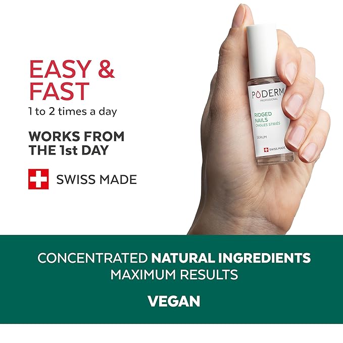 PODERM – 100% NATURAL NAIL REPAIR - Revitalizes Damaged and Split Nails with Hydrating & Exfoliating Formula – Effective Nail care : Also Acts as a Nail Strengthener for Damaged Nails – Swiss Made