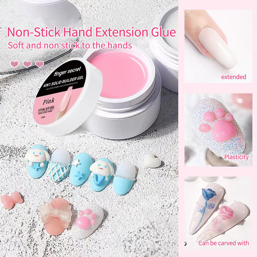Solid Builder Gel for Nails Hard Gel 3D White Nude Pink Clear Colors for Nail Extension DIY Nail Kit 60ml