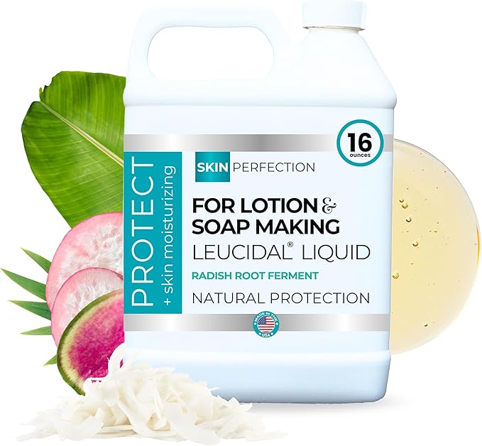 Skin Perfection Leucidal Liquid Radish Root Natural Alternative to Synthetic Preservatives with Vitamin C Serum Hyaluronic Acid Body Lotion Water-Soluble DIY Skincare (16 Fl Oz (Pack of 1))
