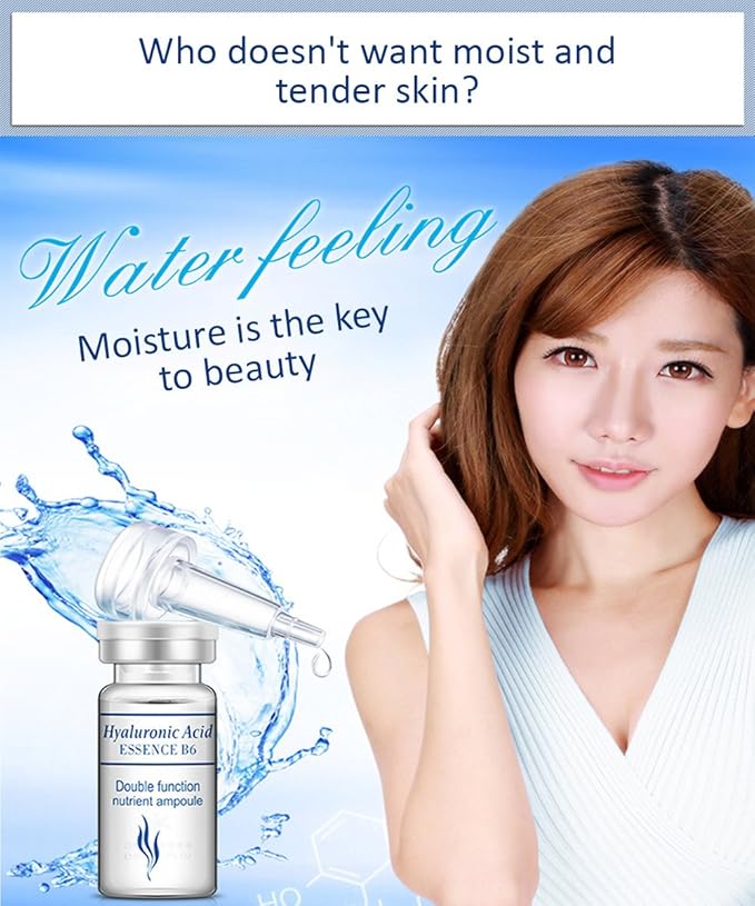 BIOAQUA Hyaluronic Acid Essence B6 Glycerol Tender Smooth Skin Serum Plant Extracts Nourishing Moisturizing 5ml*10PCS/Box