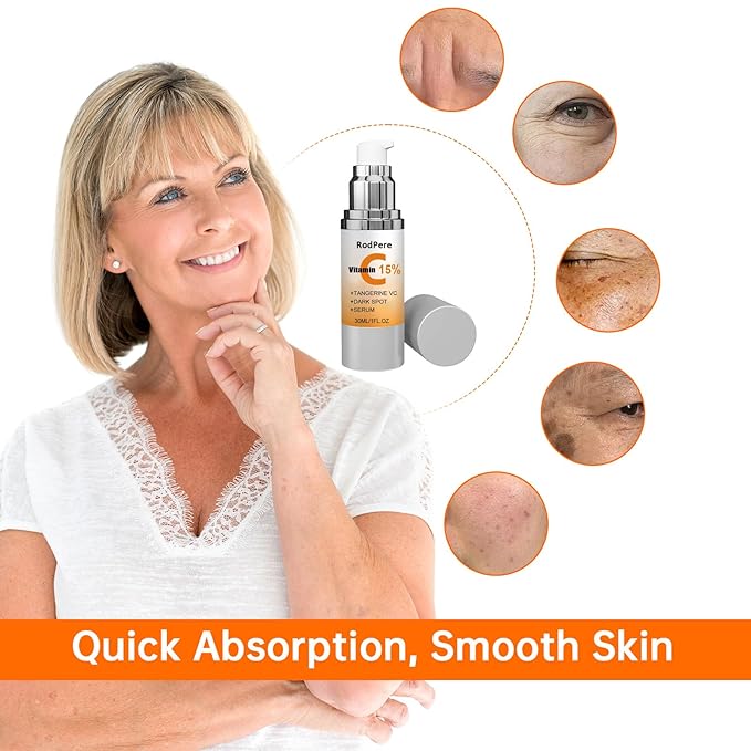 Vitamin Super C Serum For Women Over 70, Anti Wrinkle Vitamin C Retinol Serum For Mature Skin, Dark Spot, Age Spot, Fine Lines, 2 PCS.