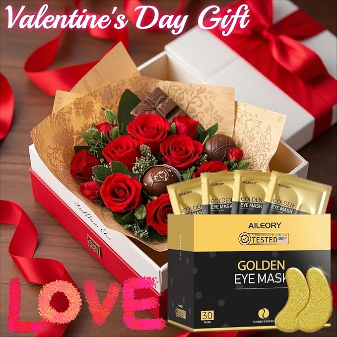 Under Eye Patches (30 Pairs) – 24K Gold Collagen Eye Masks for Puffy Eyes, Dark Circles, Bags, and Wrinkles – Soothes, Smooths, and Revitalizes Tired Skin