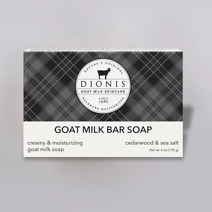 Dionis Goat Milk Men's Skincare Bundle – Cedarwood & Sea Salt Scented Bar Soap (6 oz) & Unscented 3pc Bath & Body Set with Moisturizer, Shave Butter & Soap – Hydrating, Gentle, Cruelty-Free