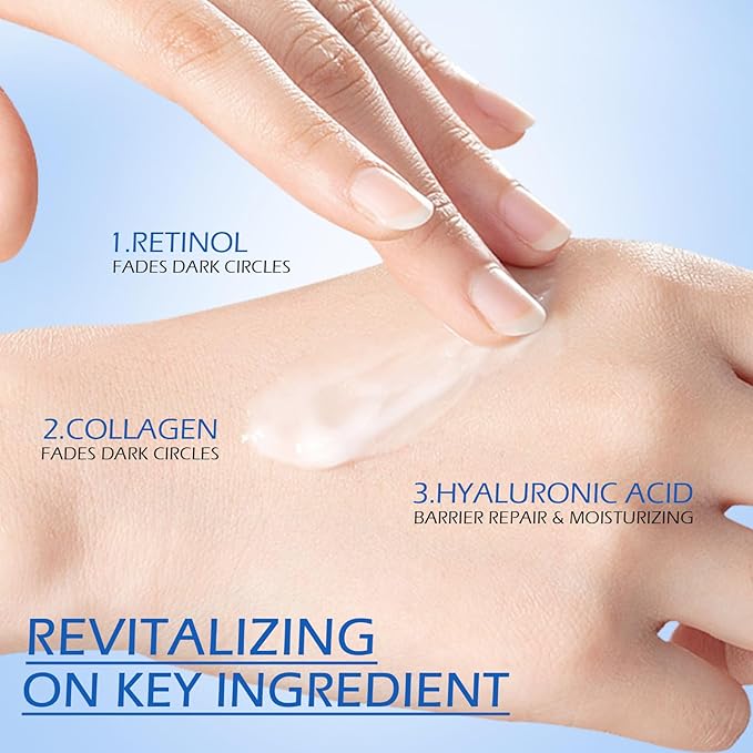 Retinol Eye Cream, Hydrating Under Eye Care Daily Wrinkle Cream, Infused with AHA30% to Smooth and Hydrate Skin, Eye Crea for Dark Circles Treatments, Reduce Under Eye Bags, Smooth Wrinkles, 1Pack