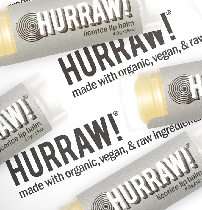 Hurraw! Licorice Lip Balm, 3 Pack: Organic, Certified Vegan, Cruelty and Gluten Free. Non-GMO, 100% Natural Ingredients. Bee, Shea, Soy and Palm Free. Made in USA