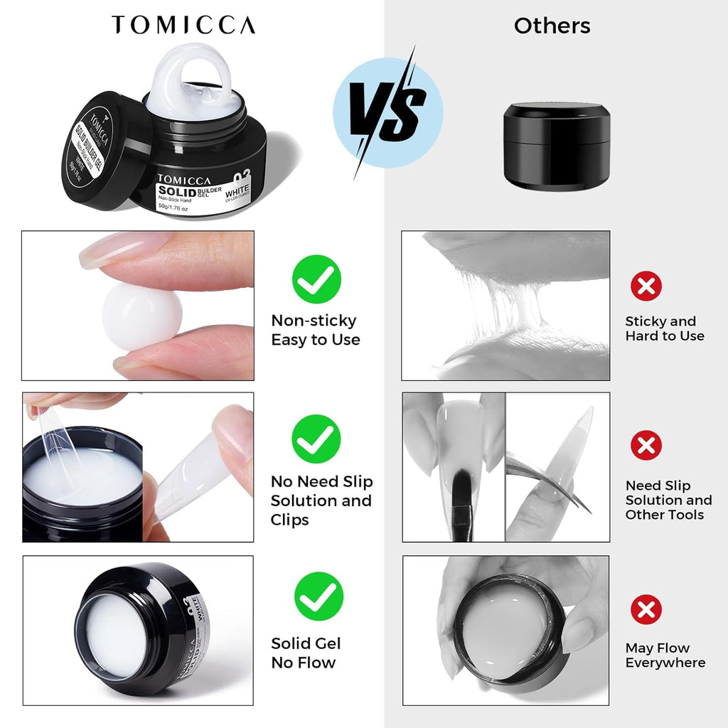 TOMICCA 3D Nail Gel Sculpting Gel for Nail Art 50g Gel Nail Art Non Sticky Hand Carving Gel UV LED Nail Extension Gel Solid Builder Gel for Nails White