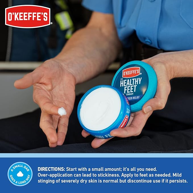 O'Keeffe's for Healthy Feet Foot Cream - 3.2 oz Jar (2 Pack) - Guaranteed Relief for Extremely Cracked, Dry Feet, Repairing Skincare, Instantly Boosts and Retains Moisture Levels