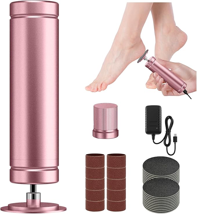 Electric Callus Remover for Feet, Adjustable Speed Foot Callus Remover, Professional Pedicure Tools for Feet with 60 Pcs Replacement Sandpaper Disc, Foot Scrubber for Dead Skin and Calluses