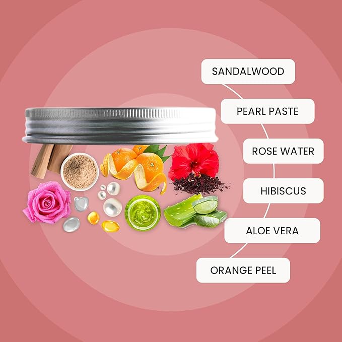 WildOak Aloevera, Sandalwood, Hibiscus Body Scrub | Lightens Dark Area Like Neck & Elbows | Smoothen Bumpy Legs & Hands | Remove Dead Skin | Enriched with Pearl Paste, Orange Peel, Rose | 100gm