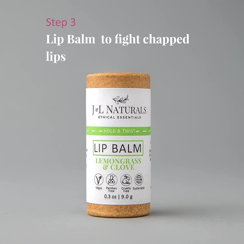 J&L Naturals Simple Skin Regimen Kit With Cleansing Bar, Face Salve, Konjac Sponge, Lip Balm | For Oily, Dry, Mature, and Combination Skin | Zero Waste (Balance (oily, combination skin), Simple)