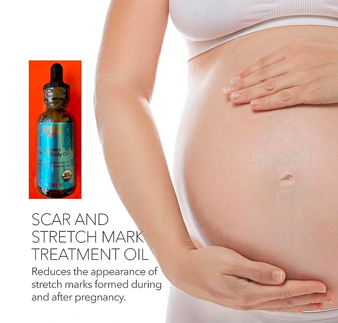 KOKOS Organic face and body oil, scar, stretch mark,Rosehip, Wheat Germ, Argan, Tamanu, Carrot, Rosemary, Lavender, Geranium, Patchouli, Sage oil