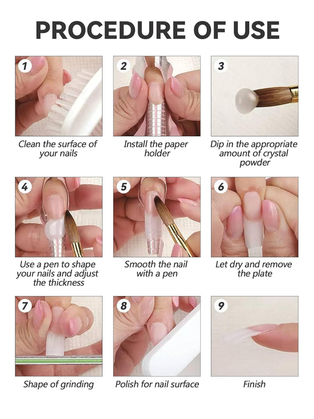 EBANKU Acrylic Powder Professional White Acrylic Nail Powder Long Lasting for 3D Fingernail Carving & Nail Extensions, Milk White Acrylic Powder, No Nail Lamp Needed, 120g/4.23oz Big Capacity