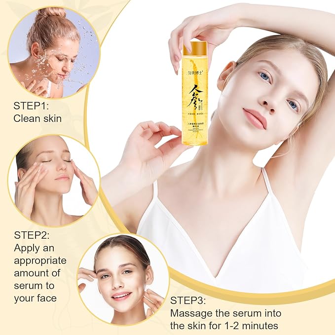 SUNDEER Ginseng Extract Liquid，Ginseng Polypeptide Anti-Ageing Essence，Ginseng Extract Anti-Wrinkle Original Serum Oil，Korean Red Ginseng Serum for Reduce Fine Lines, Moisturizing (1 Bottle)