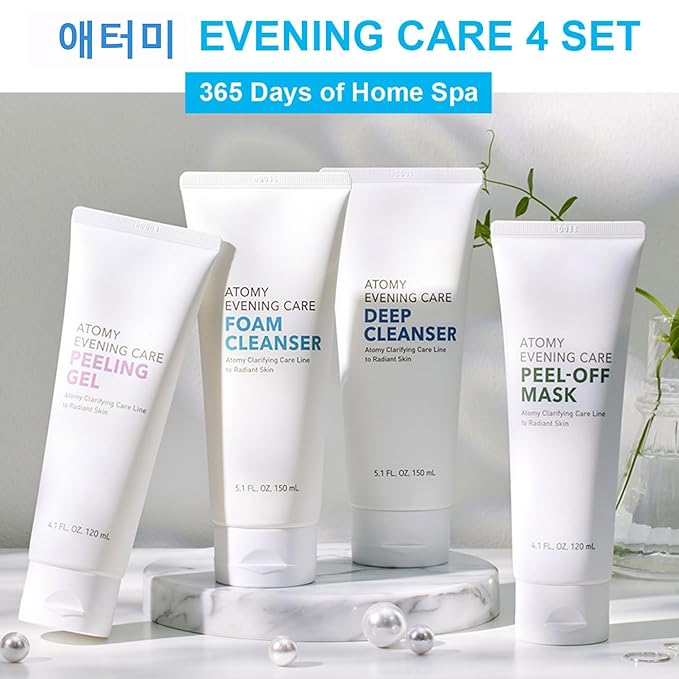 Ato-my Evening Care 4 set - Evening Care Foam Cleanser + Deep Cleanser + Peeling Gel + Peel-Off Mask
