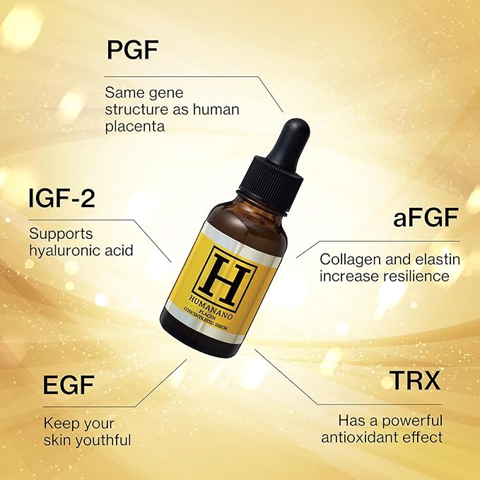 Japanese Placen Liposomal 100% Concentrated Serum, EGF, FGF, "HUMANANO", Paraben Free, Alcohol Free, Mineral Oil Free, Cruelty Free (3.38 fl oz)