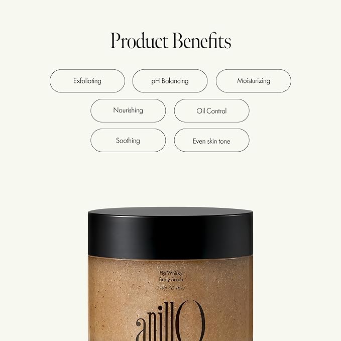 Fig Whisky Body Scrub – Vegan Exfoliator with Fig Extract, Seed Powder & Andean Salt for Smooth, Radiant Skin – Woody Scent, Paraben-Free, Sulfate-Free, Silicone-Free (8.46 oz)