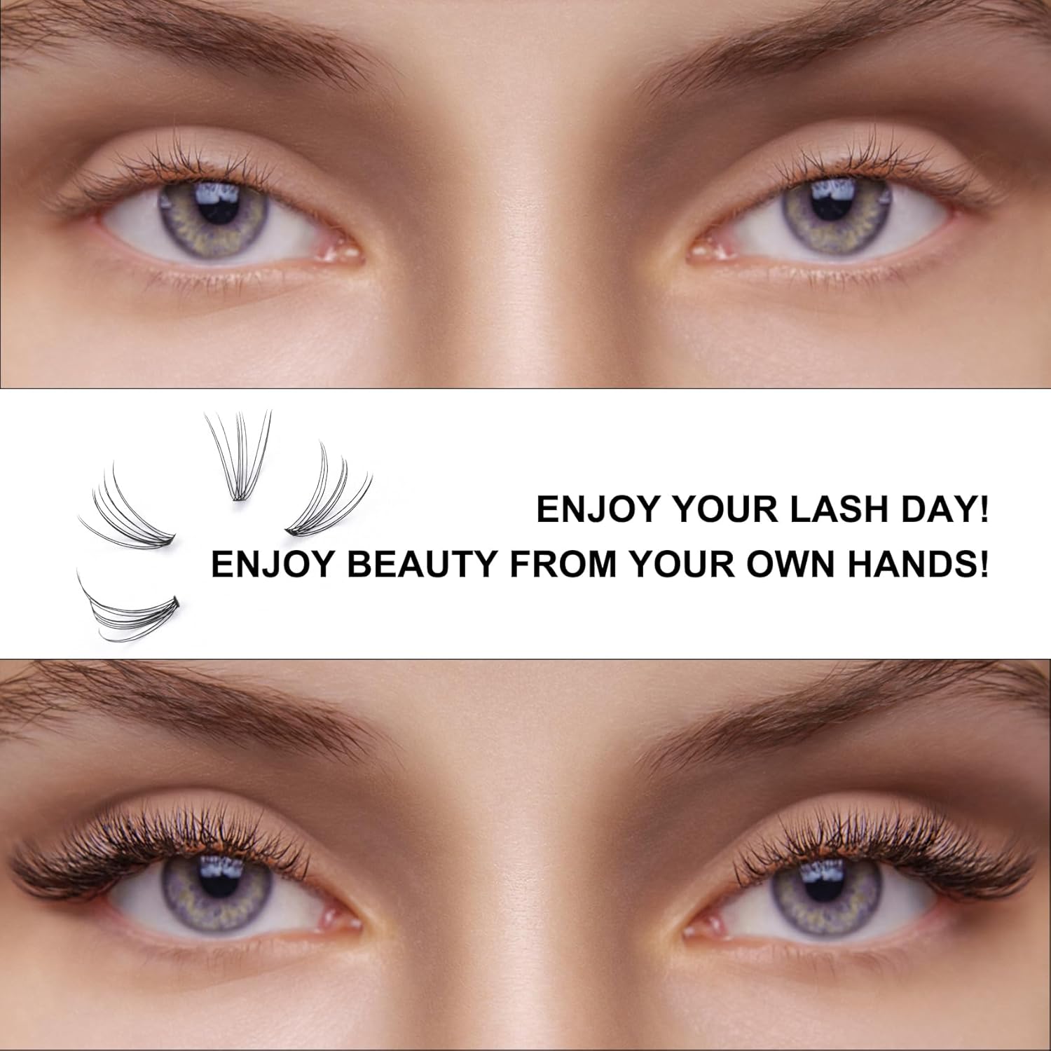 B&Qaugen Lash Clusters 10D+20D-9-16 LASH Individual Lashes 280 Clusters False Eyelash 10D 20D Lash Clusters Extensions Individual Lashes Cluster DIY Eyelash Extensions (RRDH-10D+20D-9-16)