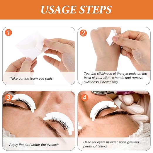 100 PCS Under Eye Pads for Lash Extensions, Foam Eye Pads Lash Extensions Sticky Lash Pads Lint Free Lash Lift Pads Eyelash Pads Professional Eye Makeup Pads for Eyelash Extensions Beauty Supplies