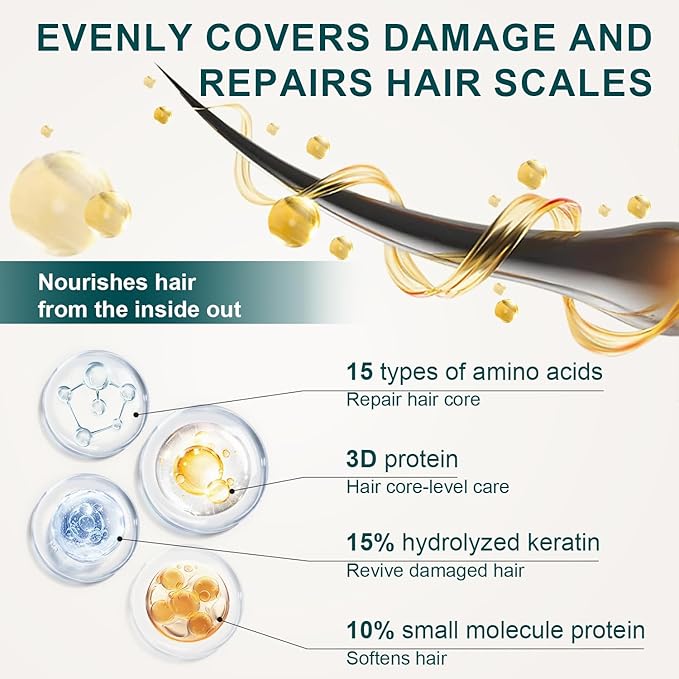 Hair Mask for Damaged Hair, Rosemary Keratin Collagen Deep Repair Conditioning Hydrating Hair Mask for Dry Damaged Frizzy Hair 10.15oz 300ml