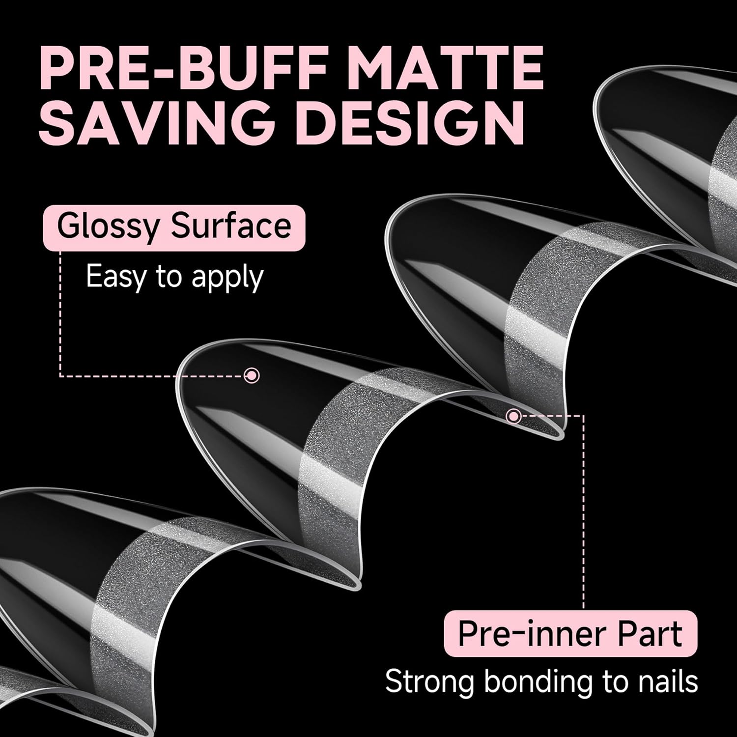 UNA GELLA Gel Nail Tips Almond Shape: 504pcs Medium Almond Nail Tips Half Cover Upgrade Soft Gel Matte Design for DIY Press On Nails Acrylic False Nails Tips 12 Sizes