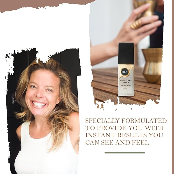 RBA Skincare's Brightening Serum for Age Spots - Vitamin Pack with Prickly Pear and Vitamin C - Daily Vegan Serum for Skin - 1 fl oz