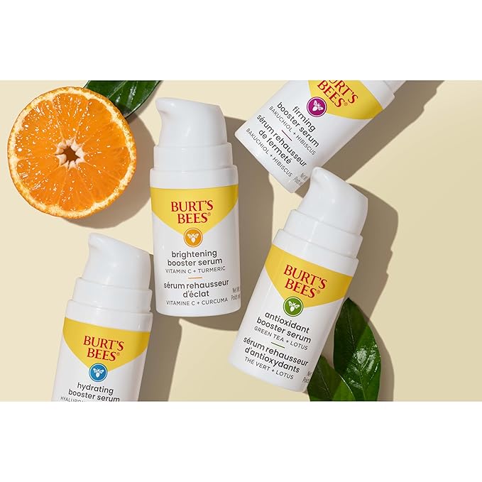 Burt's Bees Hyaluronic Acid Face Serum, Hydrates & Boosts Skin Naturally for Smoother, Glowing Skin Tone, Lightweight, with Algae - Hydrating Booster Facial Serum (1 oz)