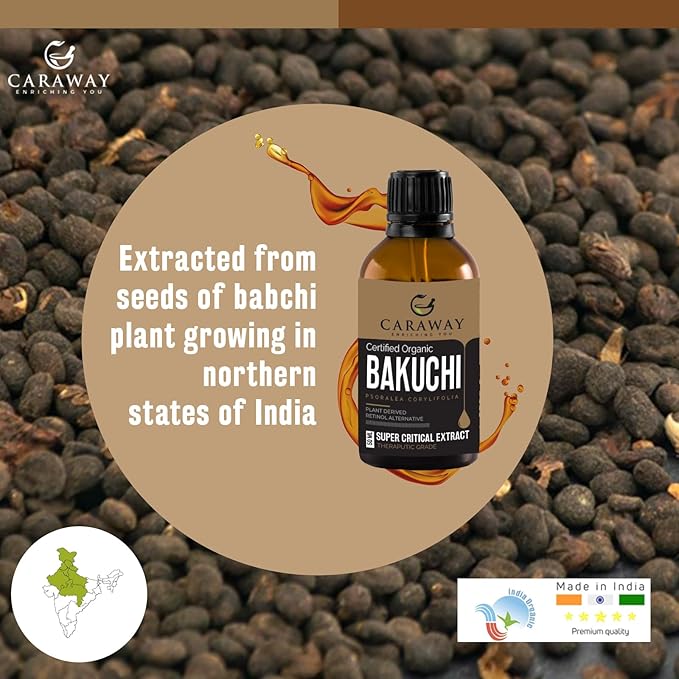 CARAWAY Bakuchiol Oil - 50 ml | Super Critical CO2 Extract | Indian Origin