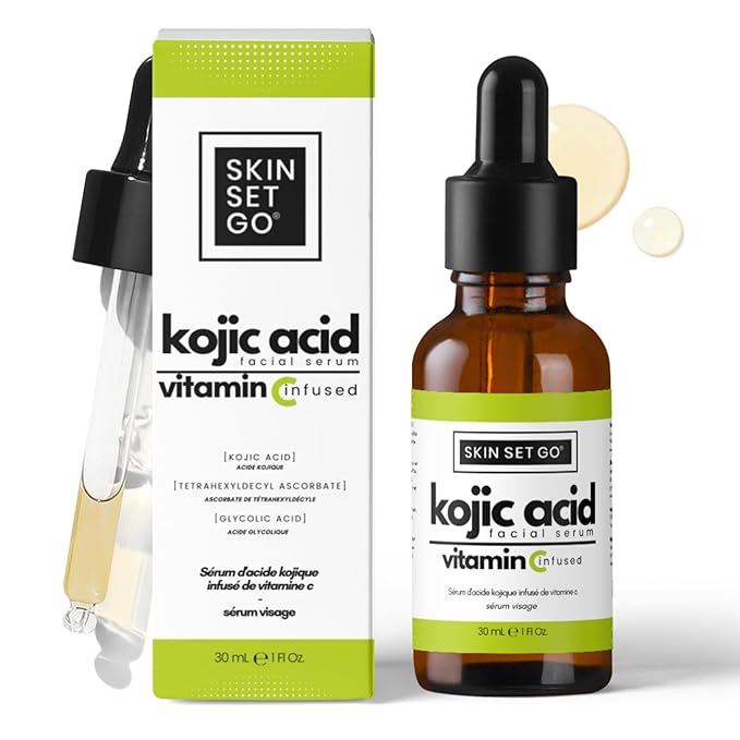 SkinSetGo Dynamic Antioxidant Dark Spot Remover Serum with Kojic Acid, Vitamin C, & Glycolic Acid, For Sun Spots, Age Spots, & Even Skin Tone