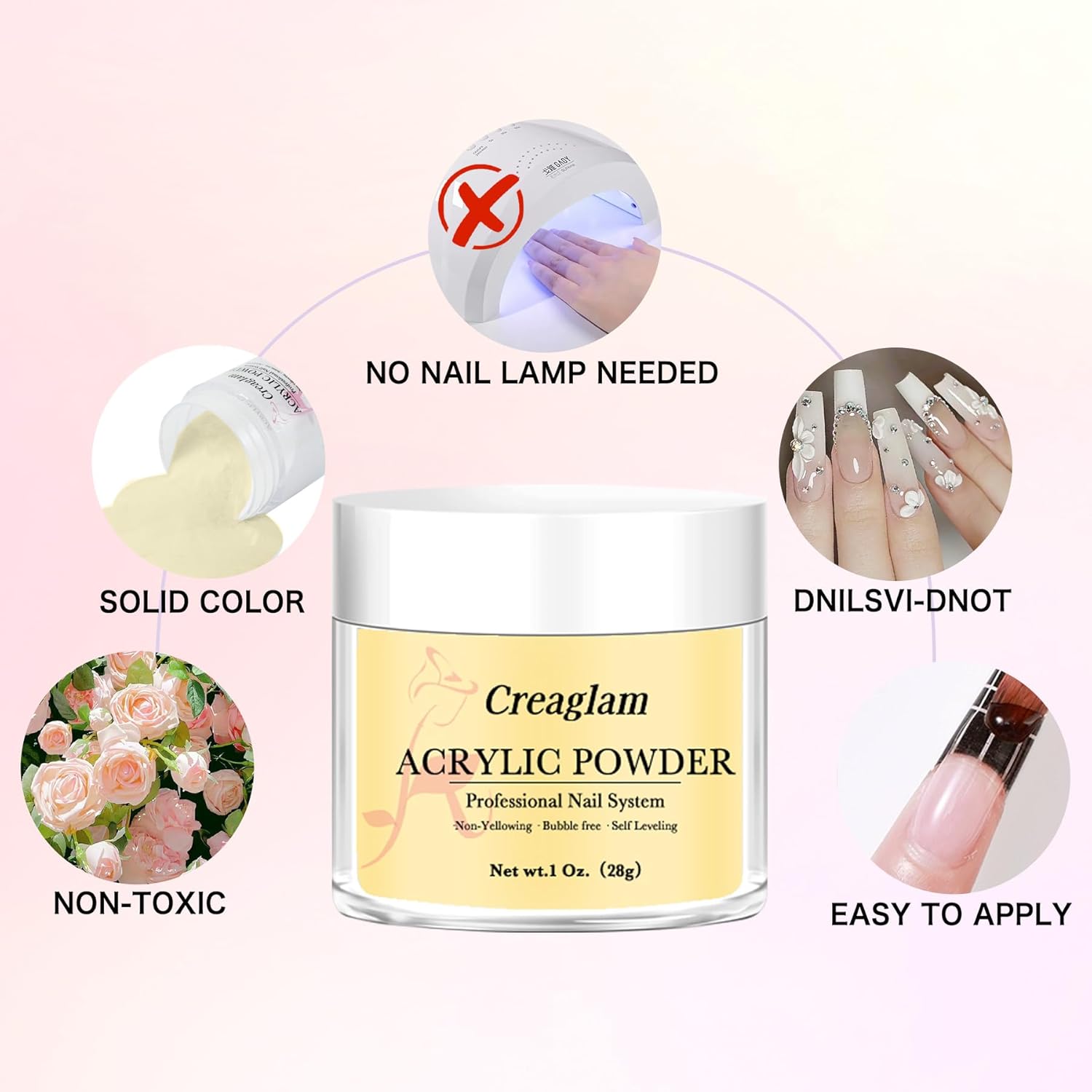 Professional Acrylic Powder for Nail: Large Capacity 3 Colors Pink Tulle Wax Yellow Festival Bloom Acrylic Nail Powder Polymer for Carving Nails - 28g 3D French Nail Manicure Extension