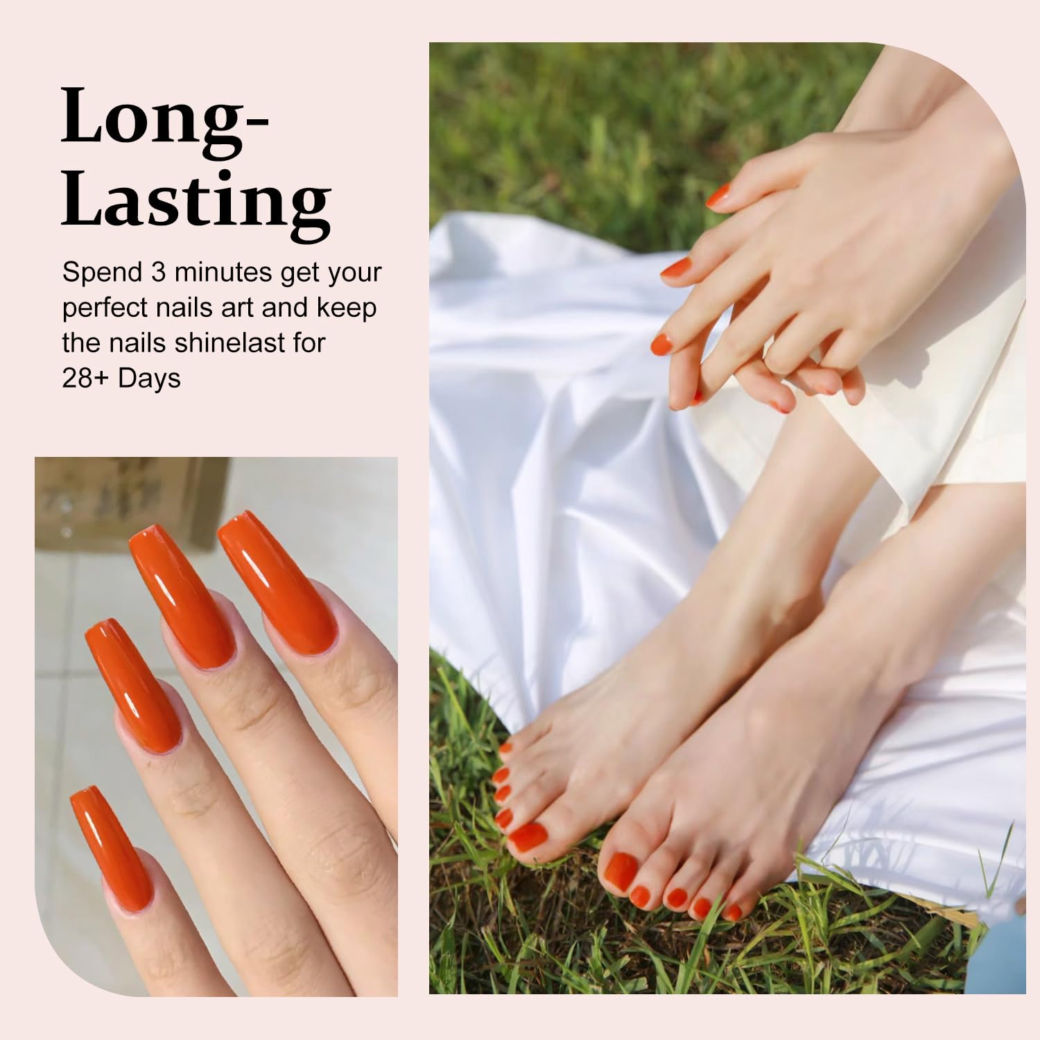 Major Dijit Quick Dry Nail Polish Pumpkin Orange Summer Nail Lacquer for Nail Art Cruelty-Free Regular Nail Polish 0.41 fl oz.