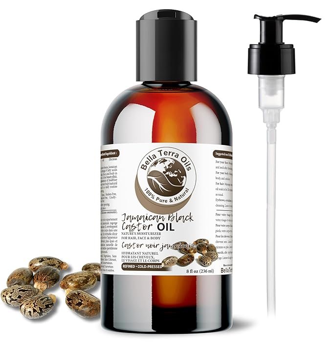 Bella Terra Oils - Jamaican Black Castor Oil 8 oz - Capturing the Essence of Nature, A Versatile Addition to Your Beauty Routine