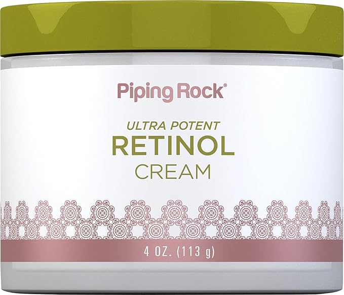 Piping Rock Retinol Cream for Face and Neck | 4 oz | Ultra Potent | Non GMO, Gluten Free