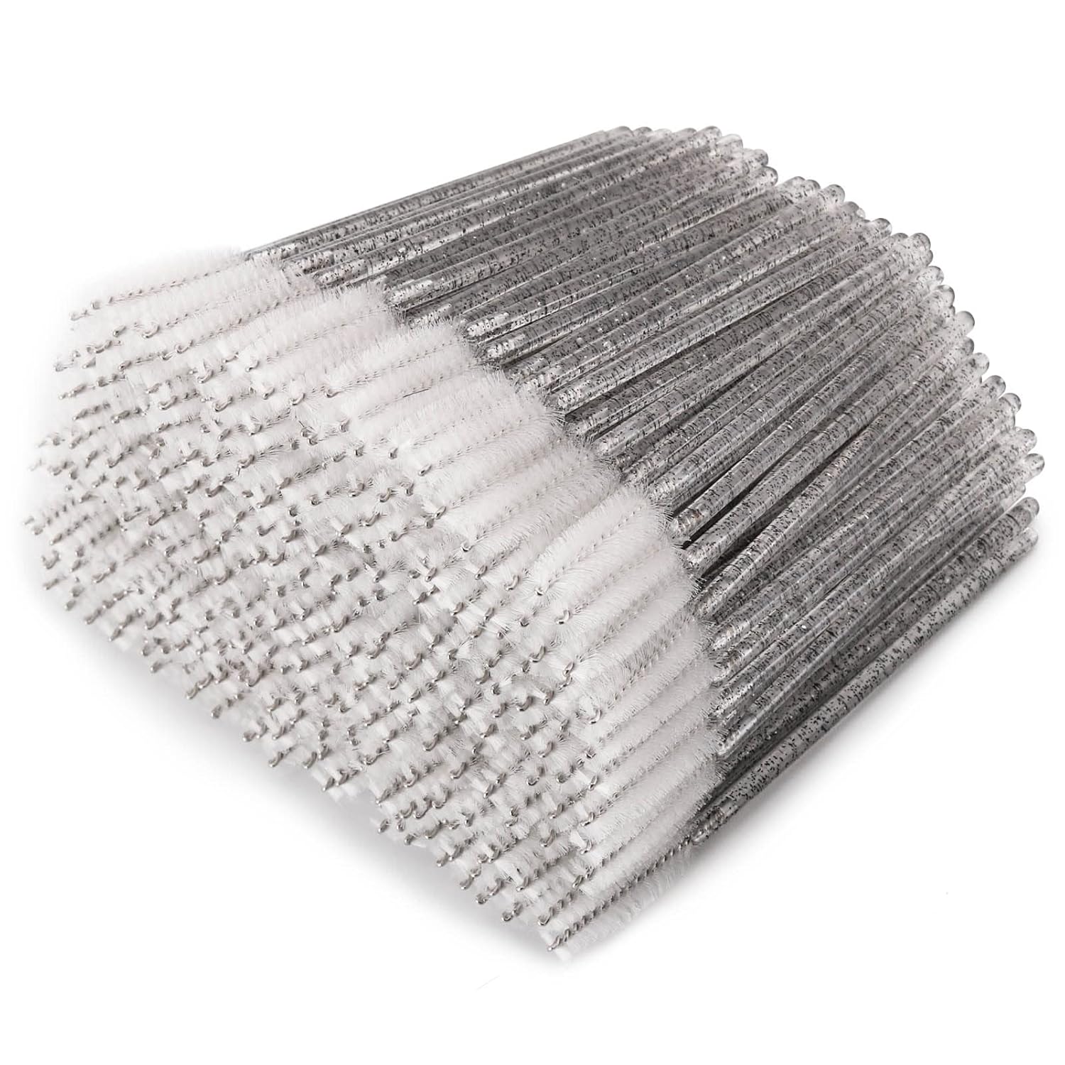 Tbestmax 300 Pcs Disposable Spoolies, Mascara Wand Eyelashes Brushes Applicator for Eyebrow Eye Lash Extension Black Stick White Head