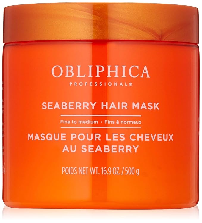Obliphica Seaberry Hair Mask - Deep Conditioning Hydrating Treatment for Dry and Damaged Hair - Fine, Frizzy, and Color-Treated Hair - 1.05 Pound (Pack of 1)