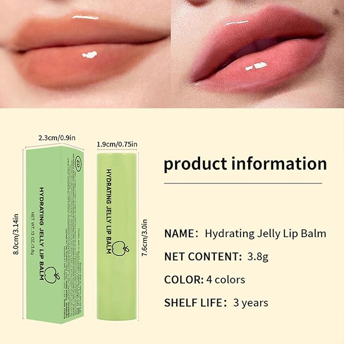 Hydrating Jelly Balm, Tinted Moisturizing Lip Balm For Dry Lips, Instantly Hydrate Lips Conditioning & Nourishing Lip Care Lip Moisturizer Fruit Lip Oil Lip Shine Jelly Lipstick(Strawberry)