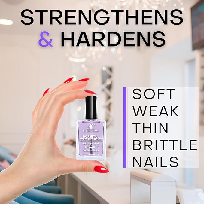 Horsetail Nail Strengthener, Growth, Hardener, Repair Treatment Polish 0.5 OZ/Help Splits, Breaks, Thin, Weak, Chipped, Damaged, Cracked, Peeling Nails/Grow Strong Hard Thicker Nails