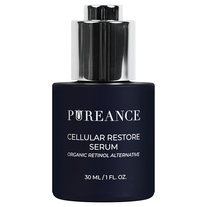 PUREANCE Organic Retinol Bakuchiol Serum for Face with Jojoba Oil, Sea Buckthorn, Bakuchiol oil I Anti Aging Collagen Booster Serum, Reduces Fine Lines & Wrinkles I 1 Fl Oz