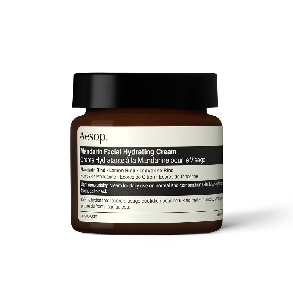 Aesop Mandarin Facial Hydrating Cream | Cools, Tones, and Balances Normal And Combination Skin | Mandarin Rind, Lemon Rind, Tangerine Rind | 2.1 oz / 60 mL